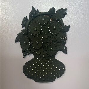 Decorative dark grey  Floral Wall Plaque